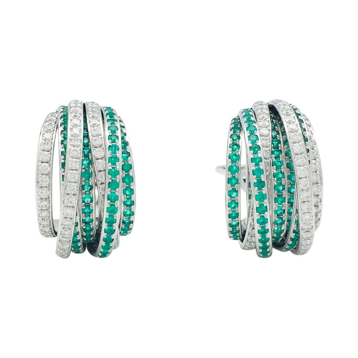 De Grisogono earrings, "Allegra" model, emeralds and diamonds.