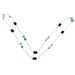 Onyx Long Necklace, Rock Crystal Turquoises 18K White Gold 58 Facettes C33