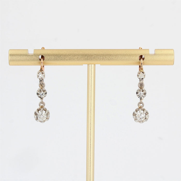 Boucles d'oreilles Boucles d'oreilles diamants pendantes anciennes 58 Facettes 21-258