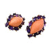 Earrings Coral yellow gold, amethyst and diamond earrings. 58 Facettes 30021