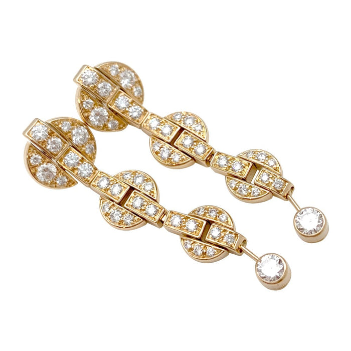Boucles d'oreilles pendantes Cartier modèle "Himalia" en or jaune, diamants.
