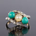 Bague 51 Bague turquoises, perle fine et diamants 58 Facettes 14-092-8206327-51