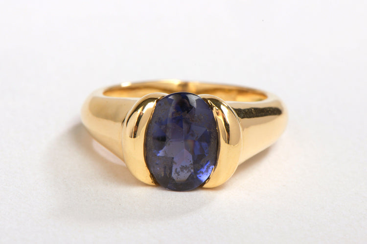 Bague 52 Bague Or jaune Iolite 58 Facettes 00163CN