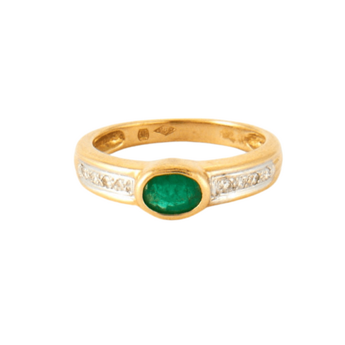 Bague 53 Bague 2 ors Emeraude Diamants 58 Facettes EL2-79