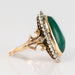 Ring 58 Old green agate and rose-cut diamond ring 58 Facettes 20-246-56