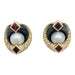 Boucles d'oreilles Boucles d'oreilles Marina B., hématite, rubis, perles et diamants. 58 Facettes 28581