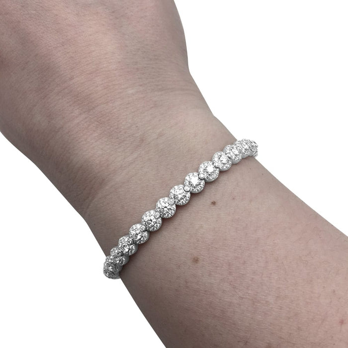 Bracelet Messika bracelet, “Joy Diamond Halo” model, diamonds and white gold. 58 Facettes 28125