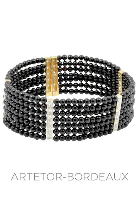 Bracelet Bracelet onyx et diamants 58 Facettes 12651