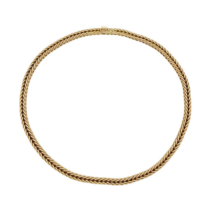 Hermès necklace in yellow gold, column link.