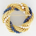Brooch Twisted gold brooch with cultured pearls and lapis lazuli 58 Facettes 16-146
