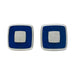 Boutons de manchette Piaget, or blanc et lapis lazuli. 58 Facettes 28216