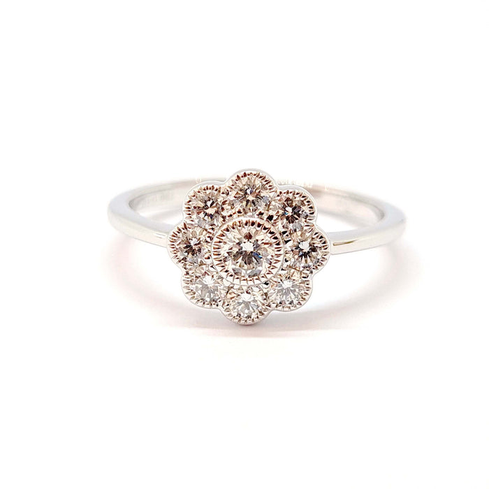 Bague Bague fleur or blanc diamants 58 Facettes