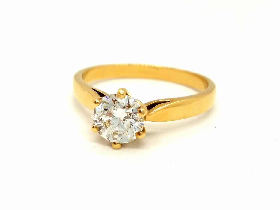 Bague 57 Bague Solitaire Or jaune Diamant 58 Facettes 813001CN