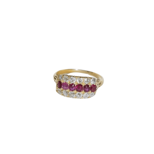 Bague 57 Bague bandeau rubis diamants 58 Facettes