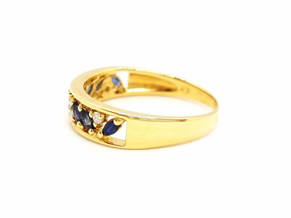 Bague 55 Bague Demie alliance Or jaune Saphir 58 Facettes 749301CN