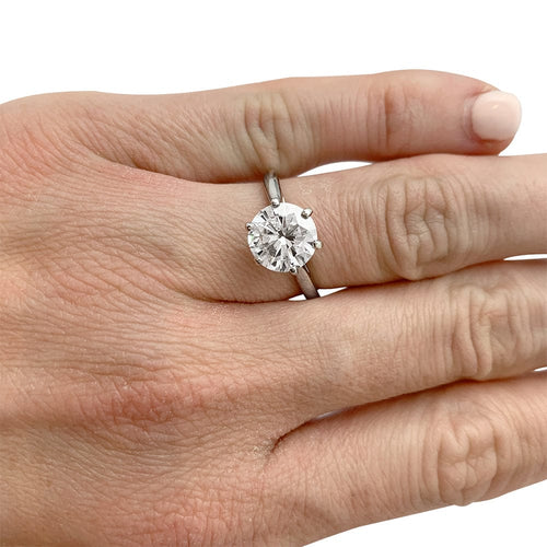 Bague Bague Solitaire 1.86 carats F SI1, or blanc. 58 Facettes 30301