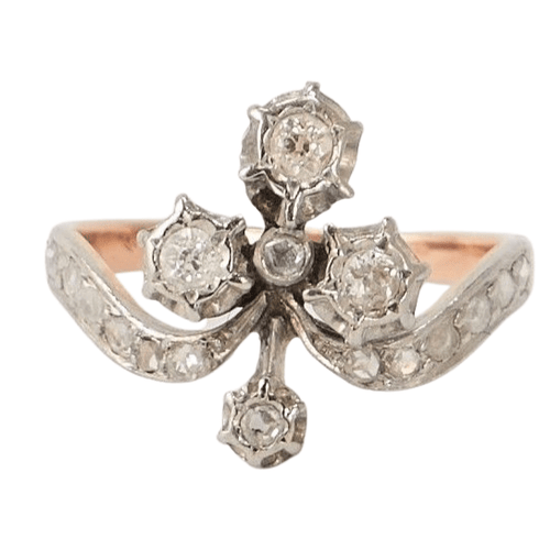 Bague Bague Duchesse Ancienne Or Gris Platine Diamants 58 Facettes LOT 3446