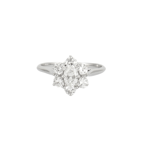 Bague 54 Bague or blanc, diamants 58 Facettes HS4260