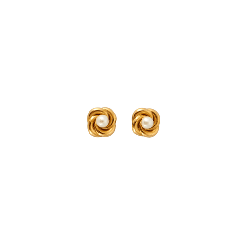 Boucles d'oreilles Boucles d'oreilles vintage, or jaune et perles 58 Facettes