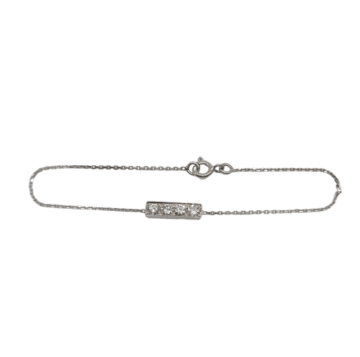 Bracelet 18-carat white gold bracelet set with diamonds 58 Facettes