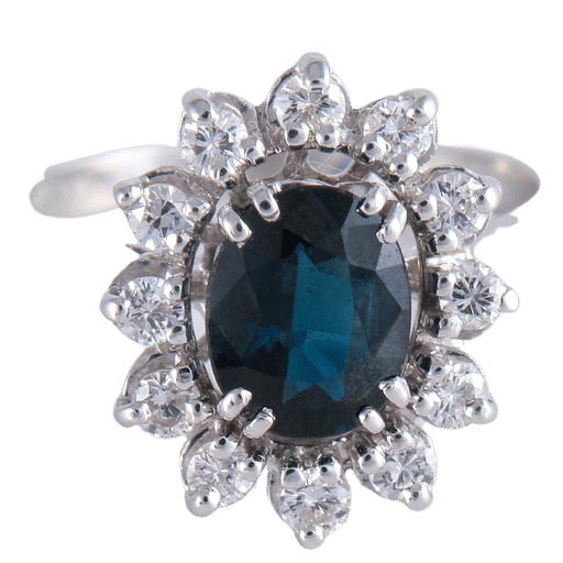 Bague Bague Marguerite Saphir 1.50ct Diamants 58 Facettes 1