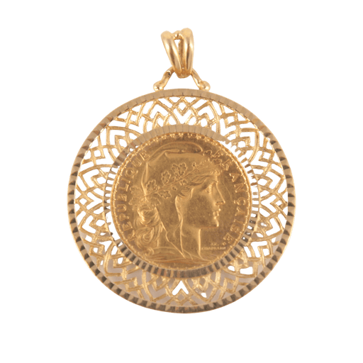 Pendentif Médaille Porte-pièce Marianne Coq 58 Facettes 0