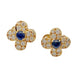 Earrings Van Cleef and Arpels earrings, “Clovers” yellow gold, diamonds and sapphires 58 Facettes 30379