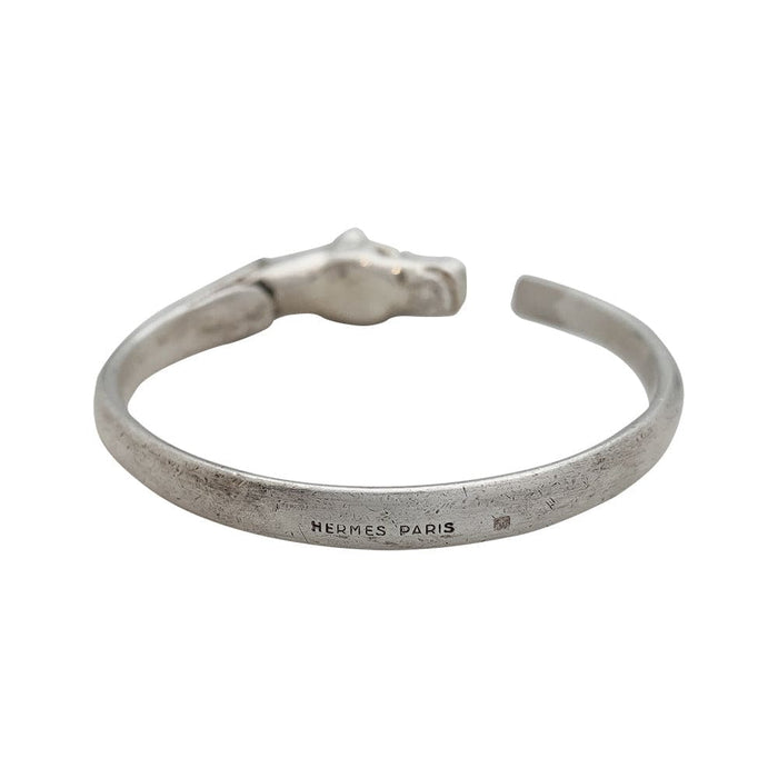 Bracelet Hermès, métal argenté.