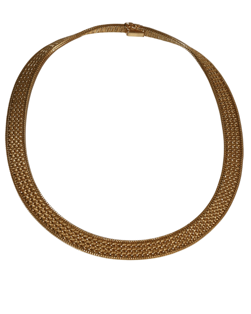 Necklace Choker Necklace Retro Yellow Gold Polish Mesh 58 Facettes 250