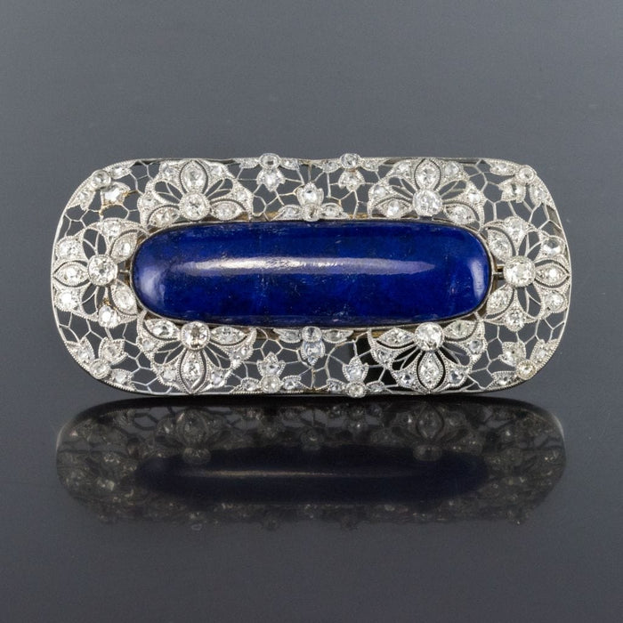 Broche Broche ancienne diamants et lapis lazuli 58 Facettes 18-267