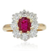 Bague 53 Bague marguerite de rubis et diamants 58 Facettes AG33DP-53