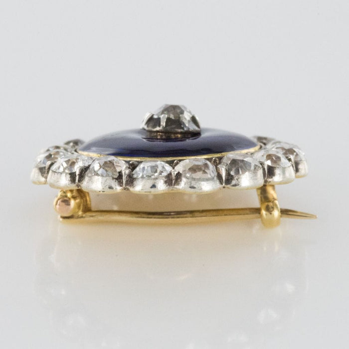 Broche Broche ancienne Asprey émail bleu et diamants 58 Facettes 19-042