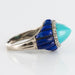 Bague 52 Bague art déco turquoise pain de sucre lapis lazuli diamants 58 Facettes 19-470-53