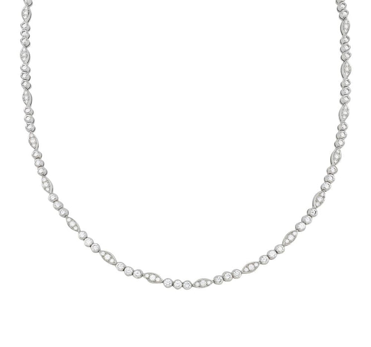 Cartier “Dentelle” necklace necklace in platinum, white gold and diamonds. 58 Facettes 29275