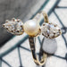 Ring 55 Old fine pearl and pear diamond ring 58 Facettes 21-174-55