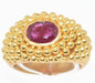 Ring Etruscan ring yellow gold Ruby 58 Facettes 0