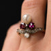 Bague 58 Bague ancienne duchesse rubis diamants et perle fine 58 Facettes 17-151-58-1