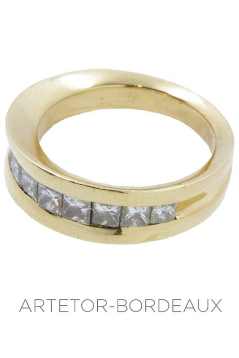 Ring 57 Mysterious-set diamond half-alliance 58 Facettes 32421