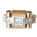 Ring Tank ring in pink gold, platinum and diamonds 58 Facettes