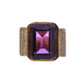 Ring 56 Tank ring Yellow gold Amethyst Diamonds 58 Facettes 25299