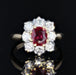 Bague 53 Bague marguerite de rubis et diamants 58 Facettes AG33DP-53