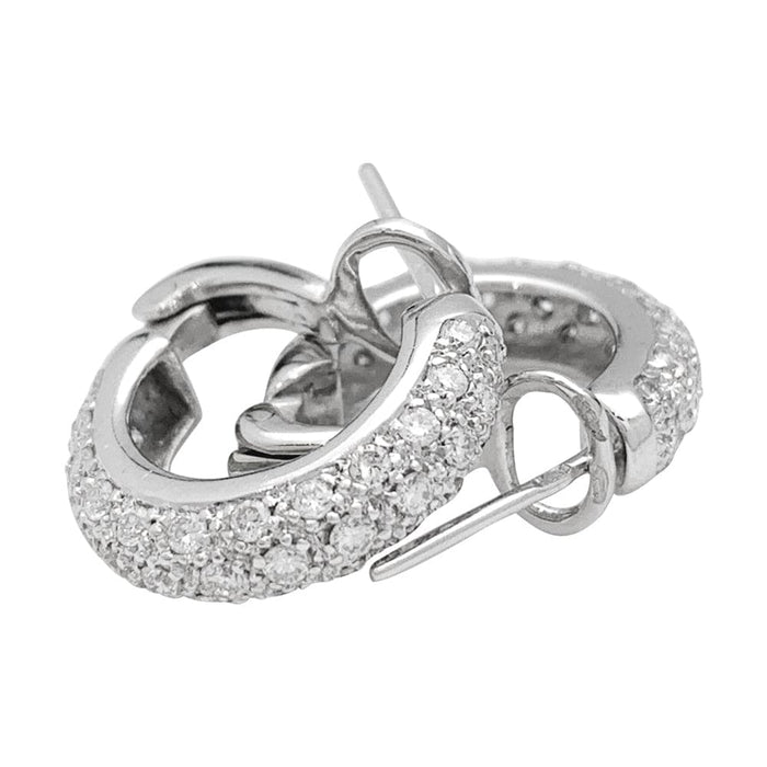 Earrings Hoop earrings in white gold, diamonds. 58 Facettes 30105