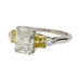 Ring 51 Platinum and yellow gold rectangular brilliant diamond ring, 2 carats. 58 Facettes 29488