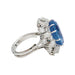 Ring 57 Ring in white gold, platinum, sapphire and diamonds. 58 Facettes 30180