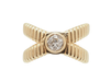 Ring 53 Gadrooned ring in 18k yellow gold and diamond 58 Facettes