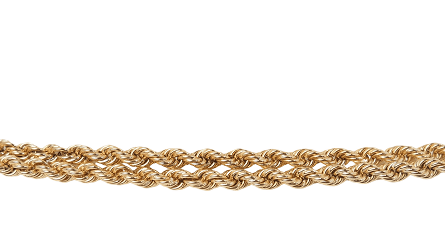 Collier 70cm Sautoir maille corde en or jaune 58 Facettes 32476