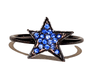 Ring DJULA star ring in black gold and blue sapphires 58 Facettes
