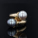 Ring 53 White pearl and gray pearl diamond duo ring 58 Facettes 21-324-53