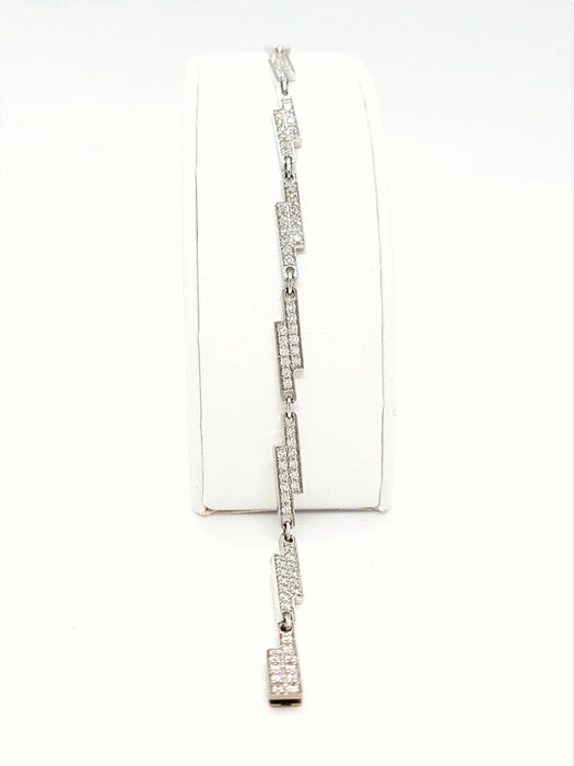 Bracelet Dinh Van Bracelet Seventies Or blanc Diamant 58 Facettes 00014GD