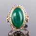 Ring 58 Old green agate and rose-cut diamond ring 58 Facettes 20-246-56